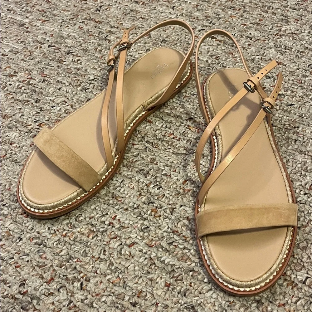 Botkier Island Tan Leather Espadrille Sandals Size 9.5